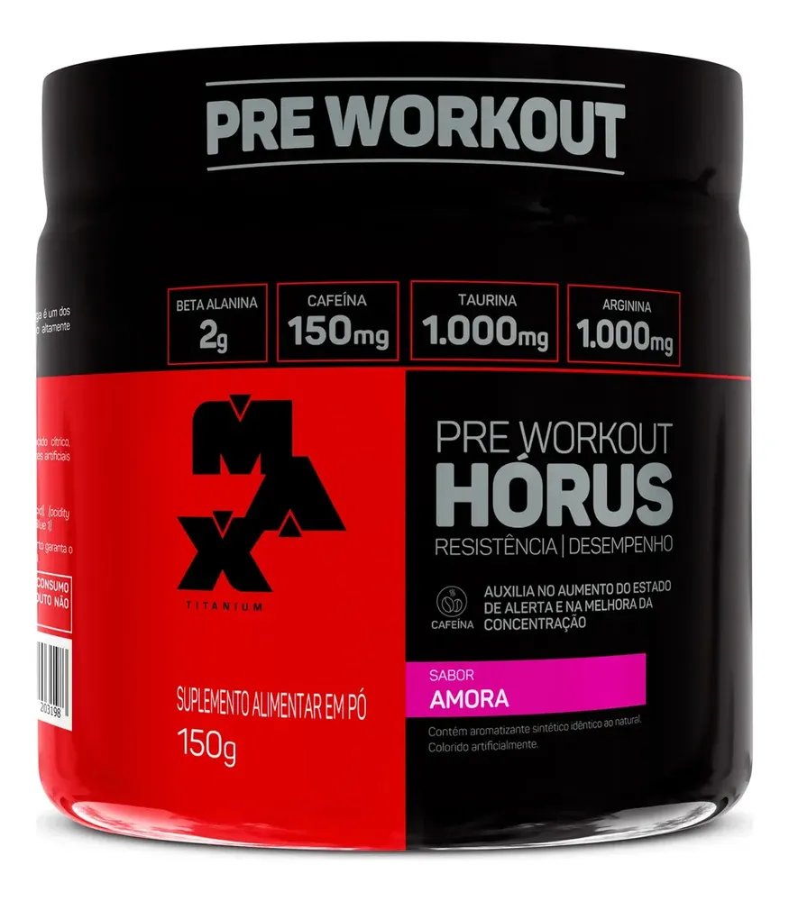 Pré Treino Hórus 150g Max Titanium Amora Energia Sustentada