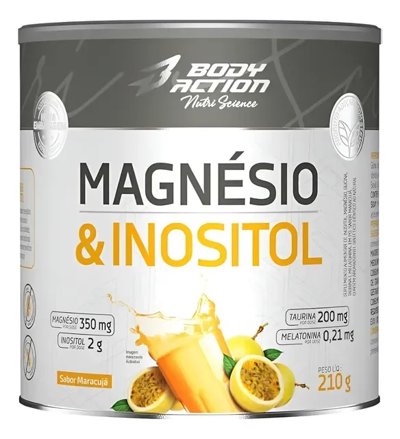 Magnésio Inositol 210g Body Action - Relaxamento Zero Açúcar