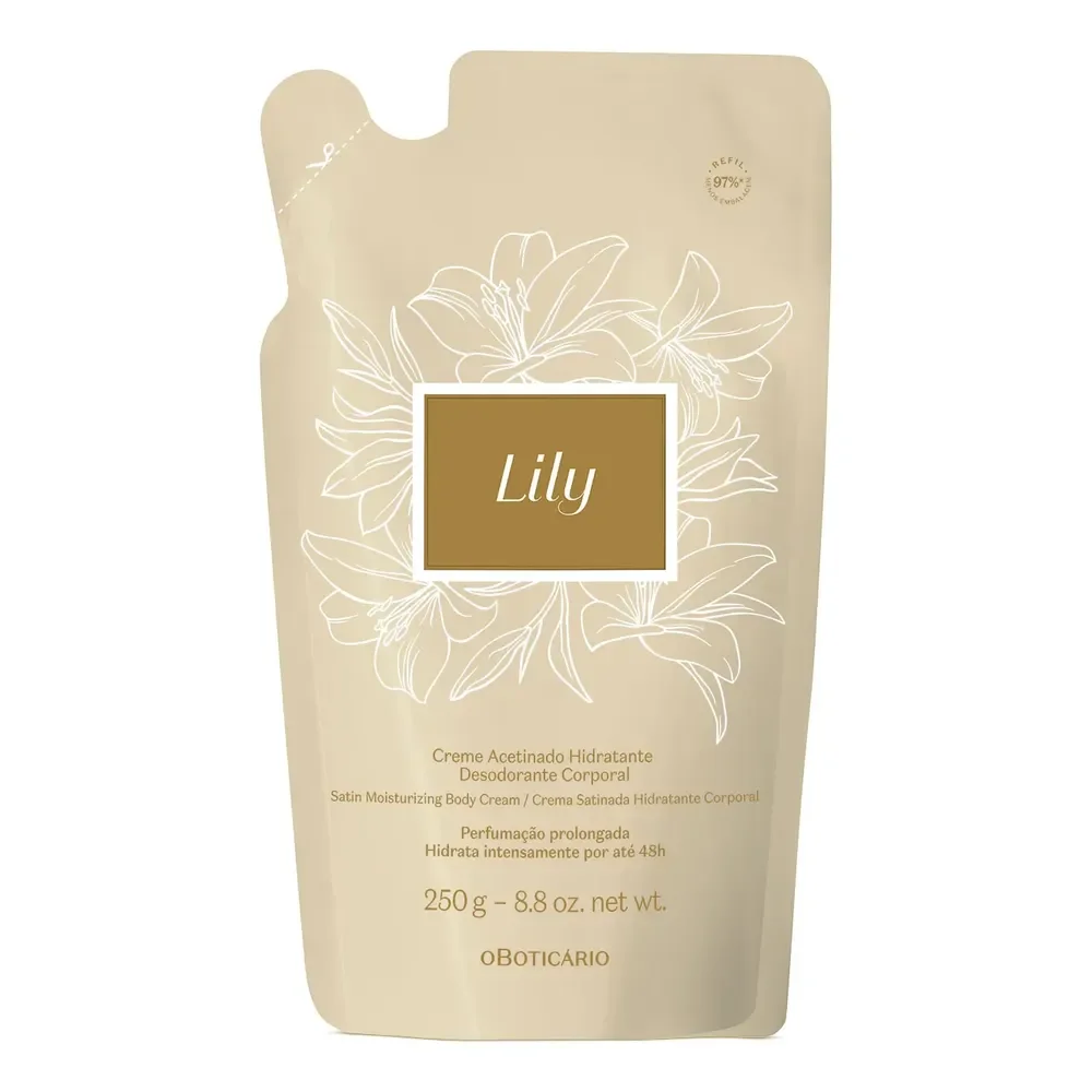 Refil Creme Acetinado Hidratante Desodorante Corporal Lily 2
