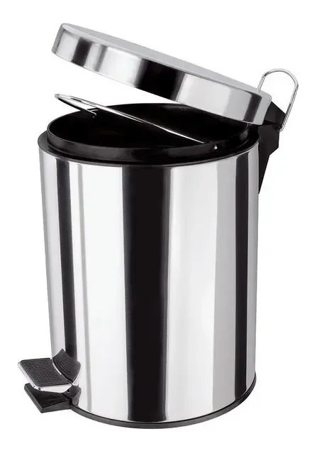 Lixeira Inox 5L Pedal Sem Contato Higiênico, Prático, Para Cozinha ou Banheiro