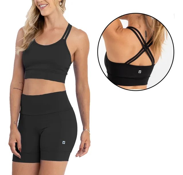 Conjunto Ciclico Feminino 2 Peças Shorts E Top Academia