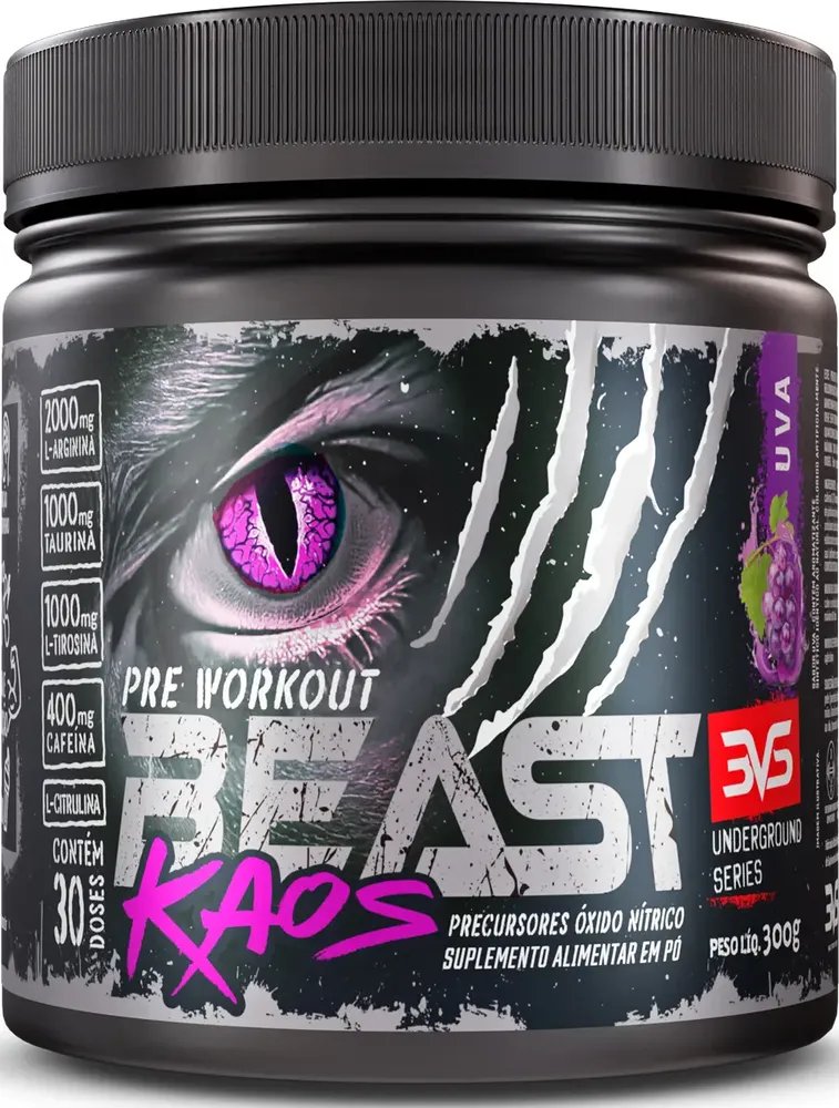 Pré Treino Beast Kaos - 300g Uva