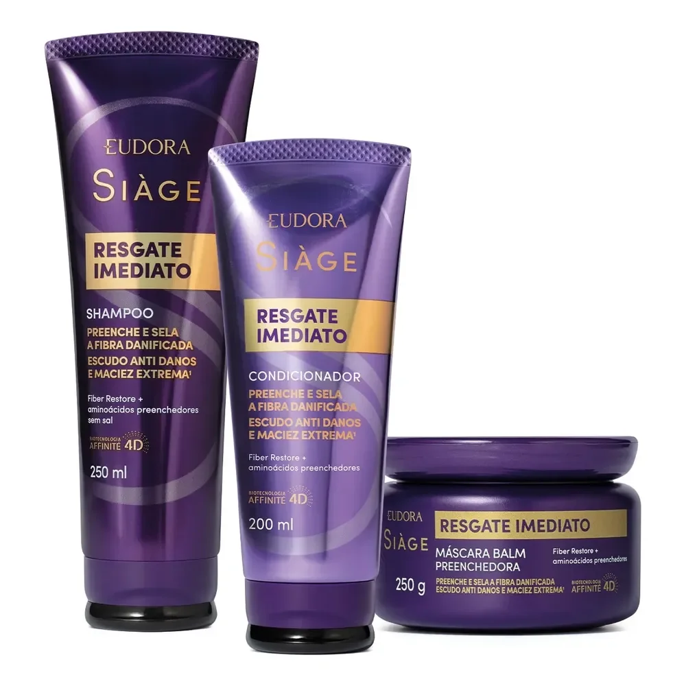 Kit Siàge Resgate Imediato Shampoo + Condicionador + Máscara