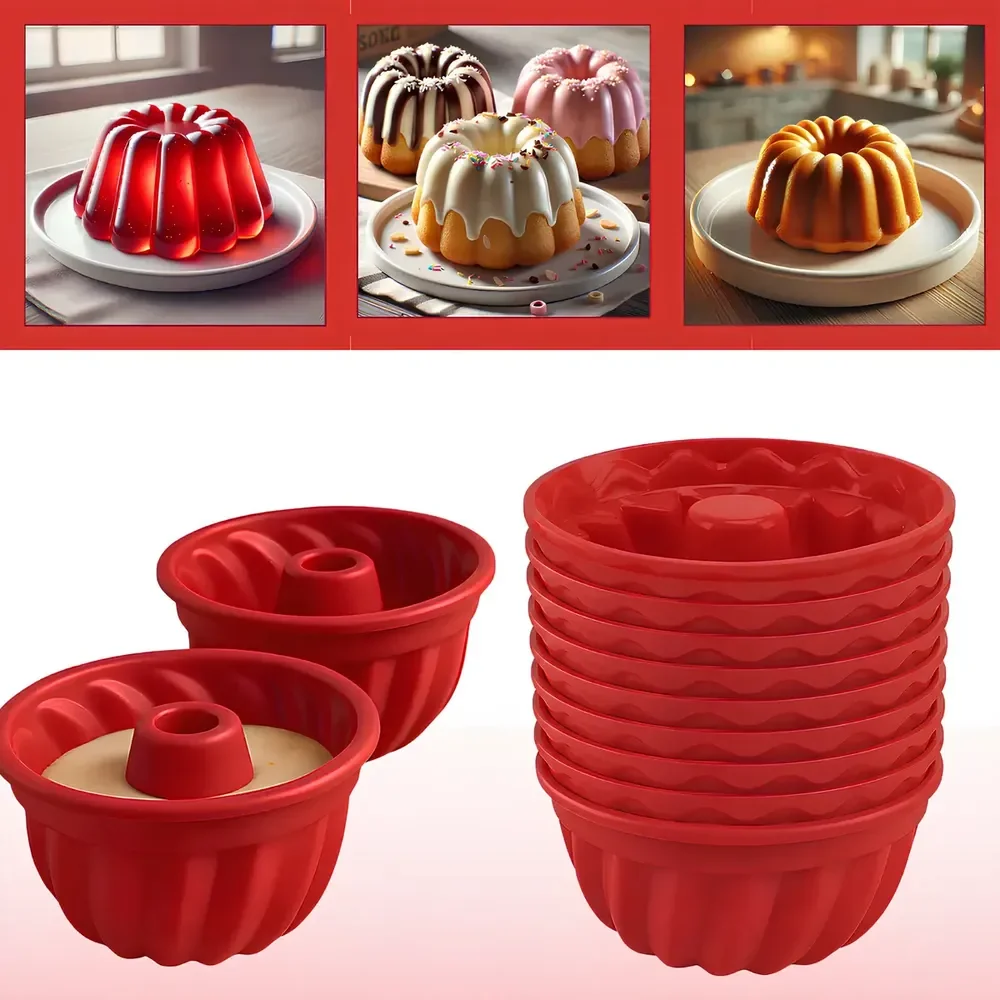 Kit 12 Forma Redonda Silicone Mini Para Bolo Pudim Cupcake Muffins Forno Forma De Silicone Para Airfryer Boa Dica