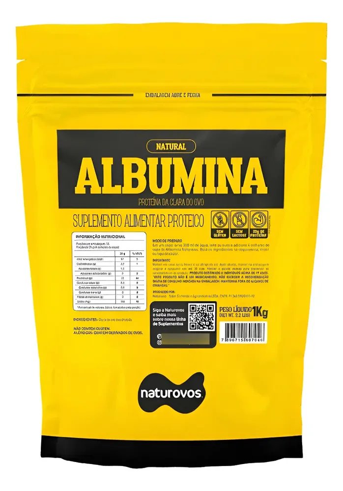 Albumina Naturovos 1kg Proteína Clara de Ovo Natural