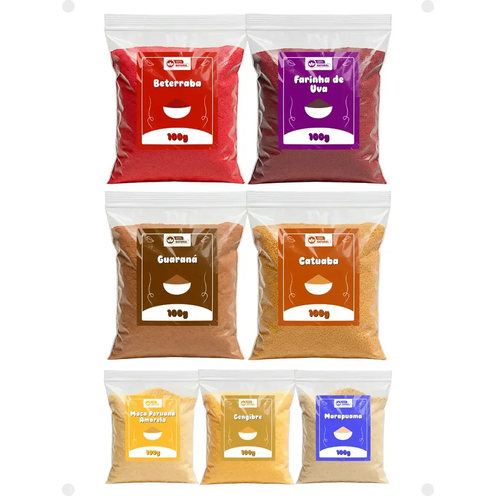 Kit Maca Peruana, Guaraná Em Pó, Beterraba E Outros (7x100g) Neutro