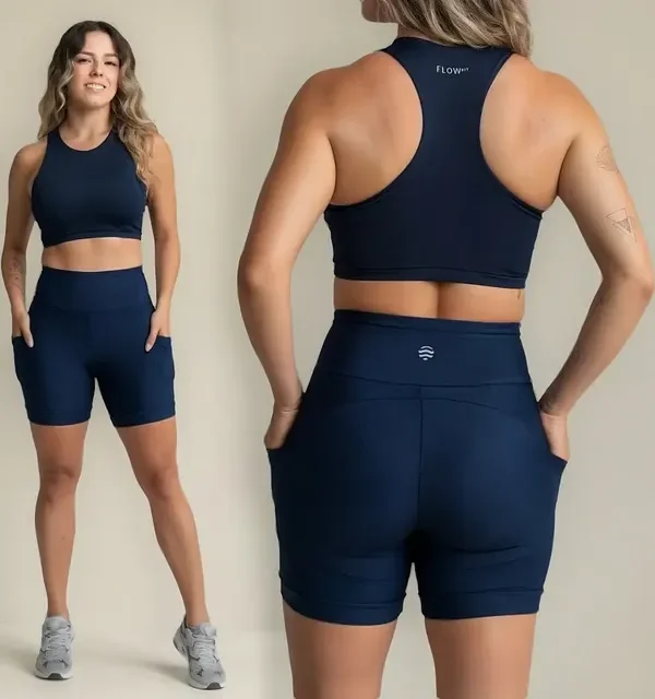 Conjunto Academia Feminino Top + Short - Zero Transparência