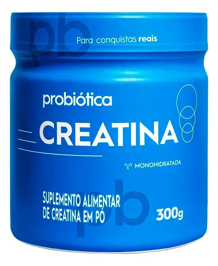 Creatina Pura 300g Probiótica Monoidratada Sabor Sem Sabor