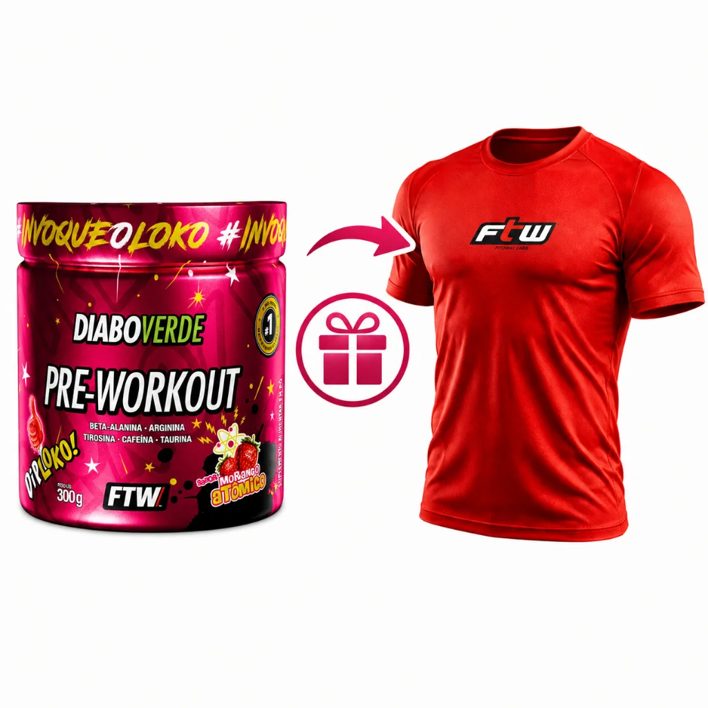 Pré Treino Diabo Verde Insano 300g + Camisa - Ftw