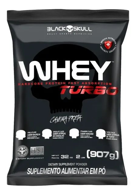 Suplemento En Pó Black Skull Caveira Preta- Proteínas De Whey Sabor Baunilha X 907g