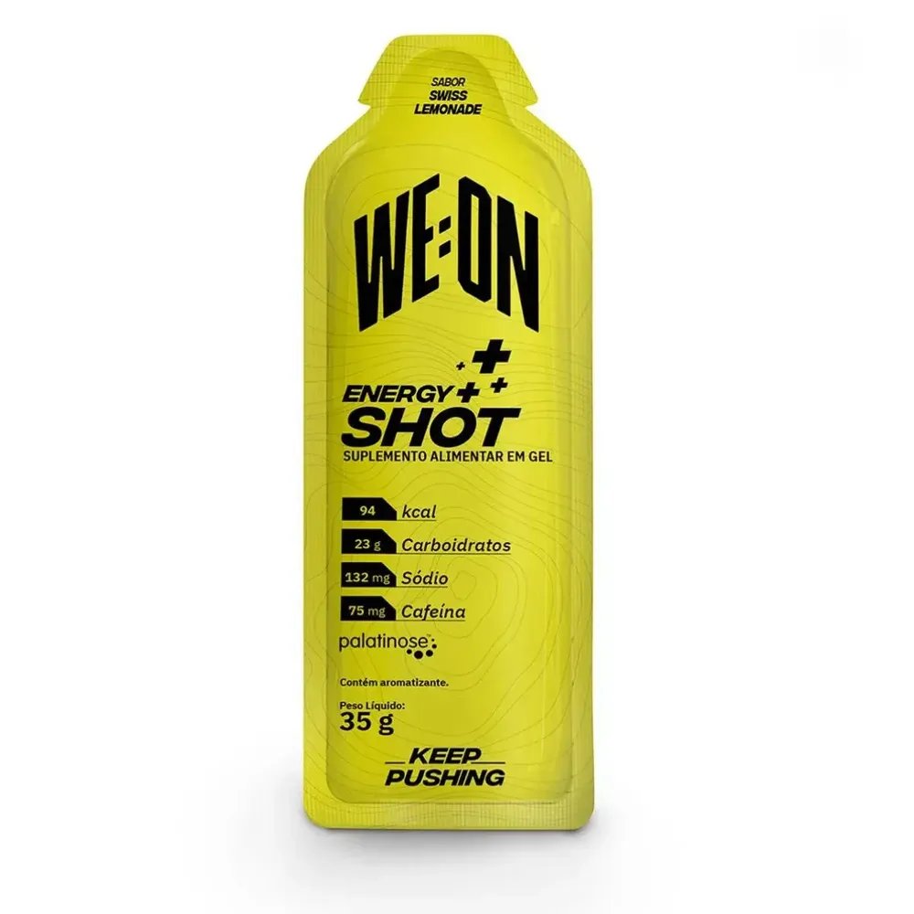Gel Carboidrato carbo We:On Energy Shot Limonada Suíça Caixa 10 Sachês Vegano Sem Glúten