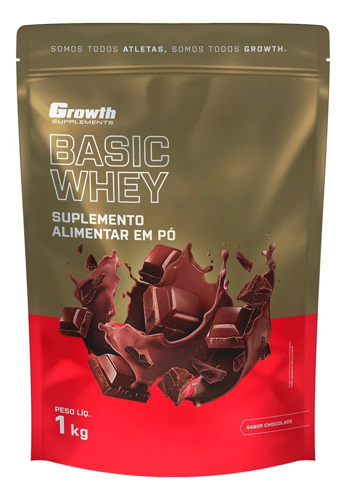 Proteína Growth Supplements Basic Whey em pó sabor Chocolate x 1kg