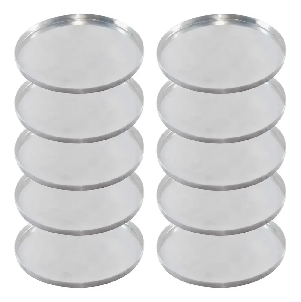 Mini Forma De Pizza 10 Cm Jogo 10 Peças Aluminio Resistente Prateado