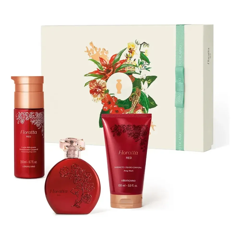 Kit Presente Feminino O Boticário Colônia Floratta Red 3 Itens