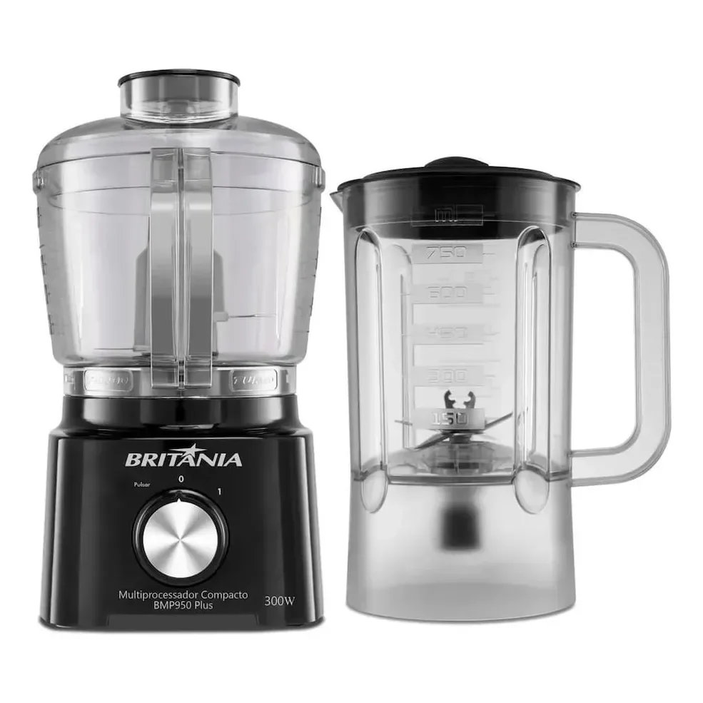 Multiprocessador Britânia 2 Em 1 Compacto Bmp950 Plus 300w Preto 110v
