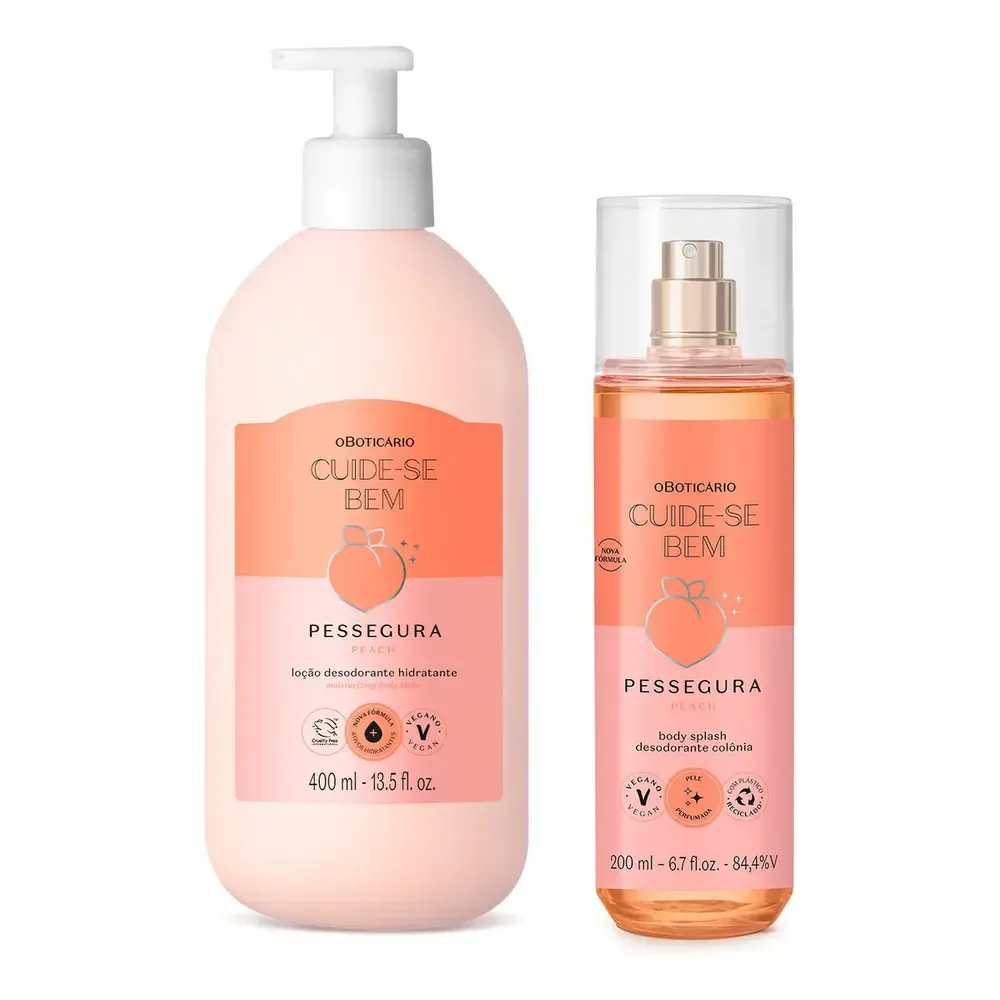Combo Cuide-se Bem Pessegura : Body Splash 200ml + Loção Cor Pêssego