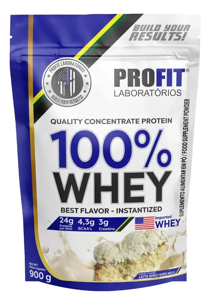 100% Whey Quality Concentrate Protein Refil 900g - Profit Sabor Leite Niño