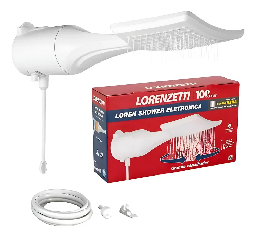 Chuveiro Ducha Lorenzetti Loren Shower Eletrônico Branco 6800w 220v 6.8 Kw