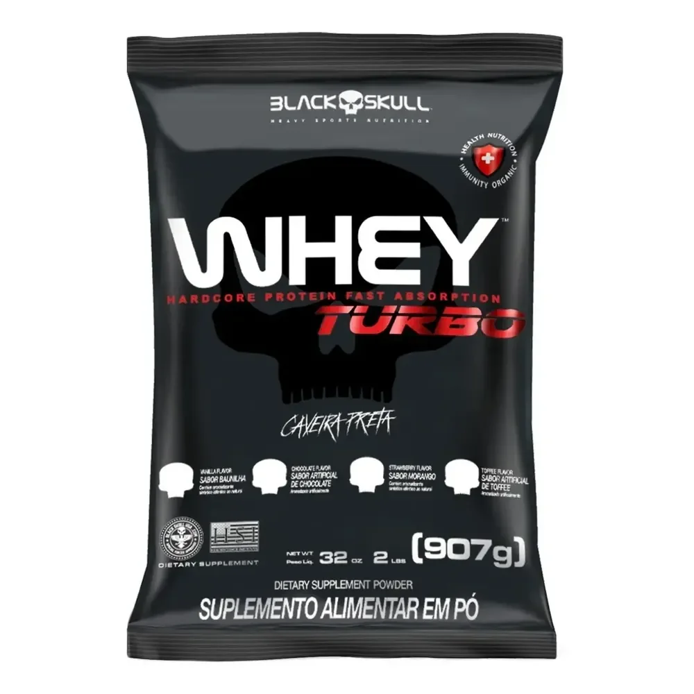 Suplemento En Pó Black Skull Caveira Preta- Proteínas De Whey Sabor Chocolate X 907g