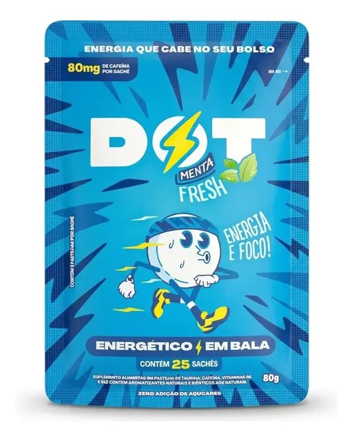 Dot Energético Em Bala Cafeína Natural Sem Açucar 50 Balas