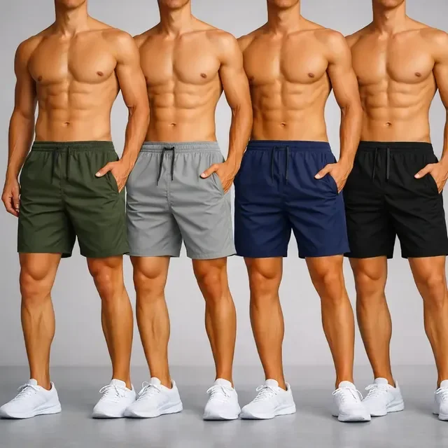 Kit 4 Short Tactel Masculino Casual Praia Bermuda Bolso