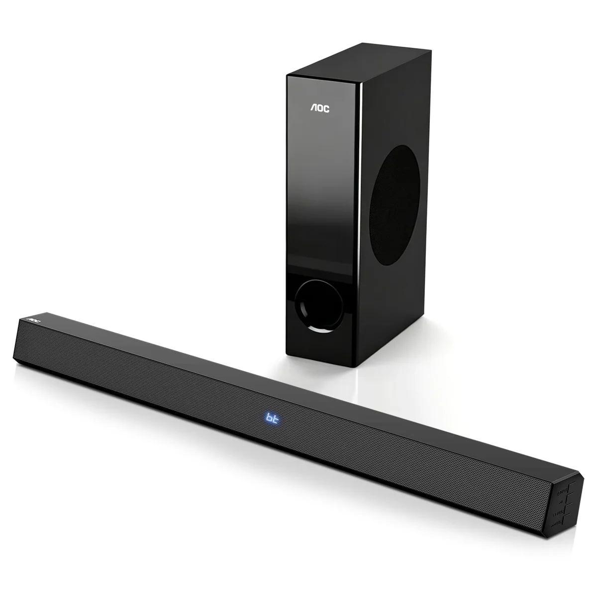AOC ACS3410 Soundbar 2.1 Canais Home Theater - 3D Surround 360°, 85W, Subwoofer Incluso + Controle Remoto, Bluetooth+HDMI, Compatível com Diversos Dispositivos