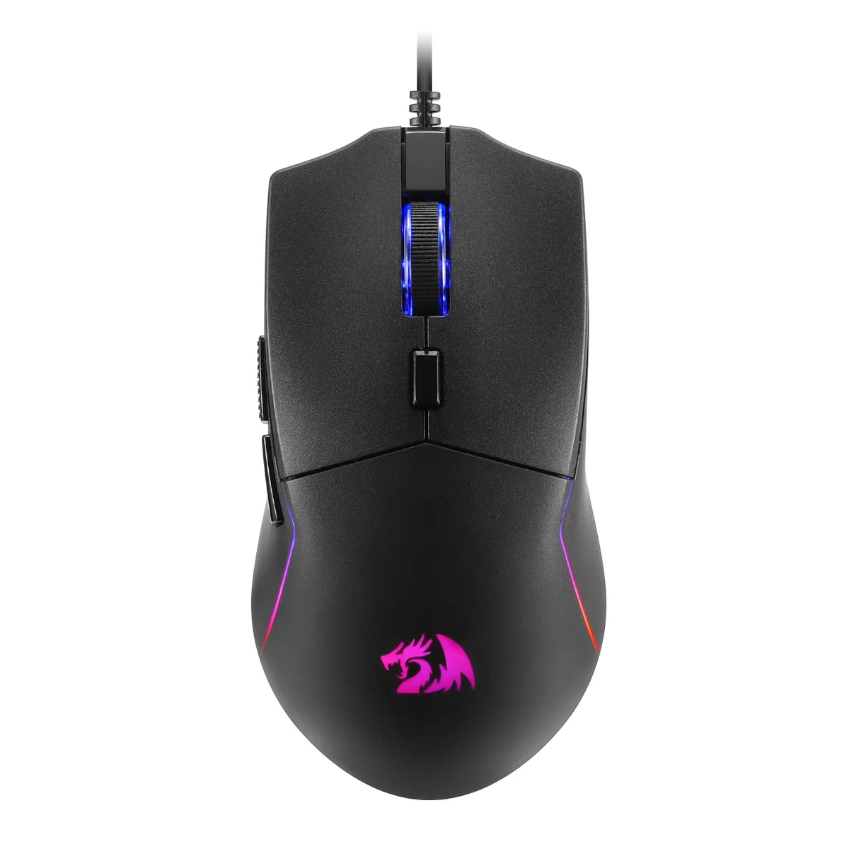 Mouse Gamer Redragon Naga Preto RGB 10000DPI 6 Botões Programáveis 82g M730-RGB | 6 botões programáveis, vibração RGB dinâmica, suporte de software para PC, computador, Windows, Mac, laptop