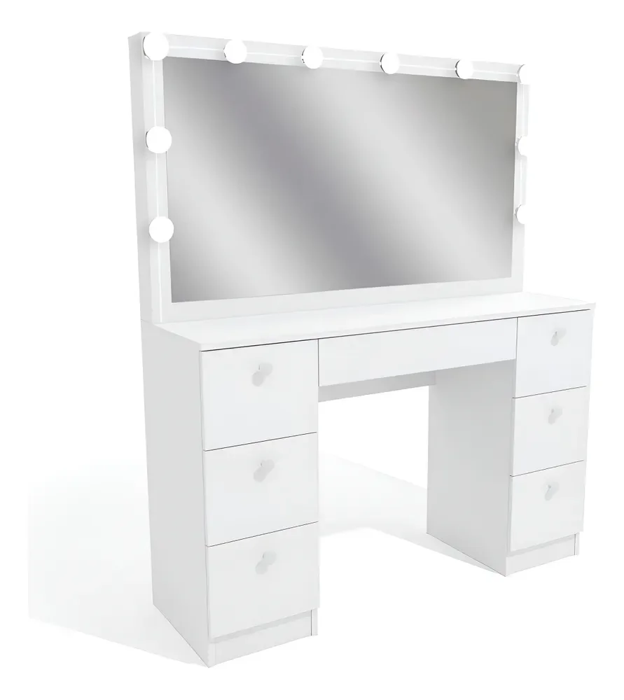 Penteadeira Ditália Pe80 com Kit Luz Branco Cor Branco