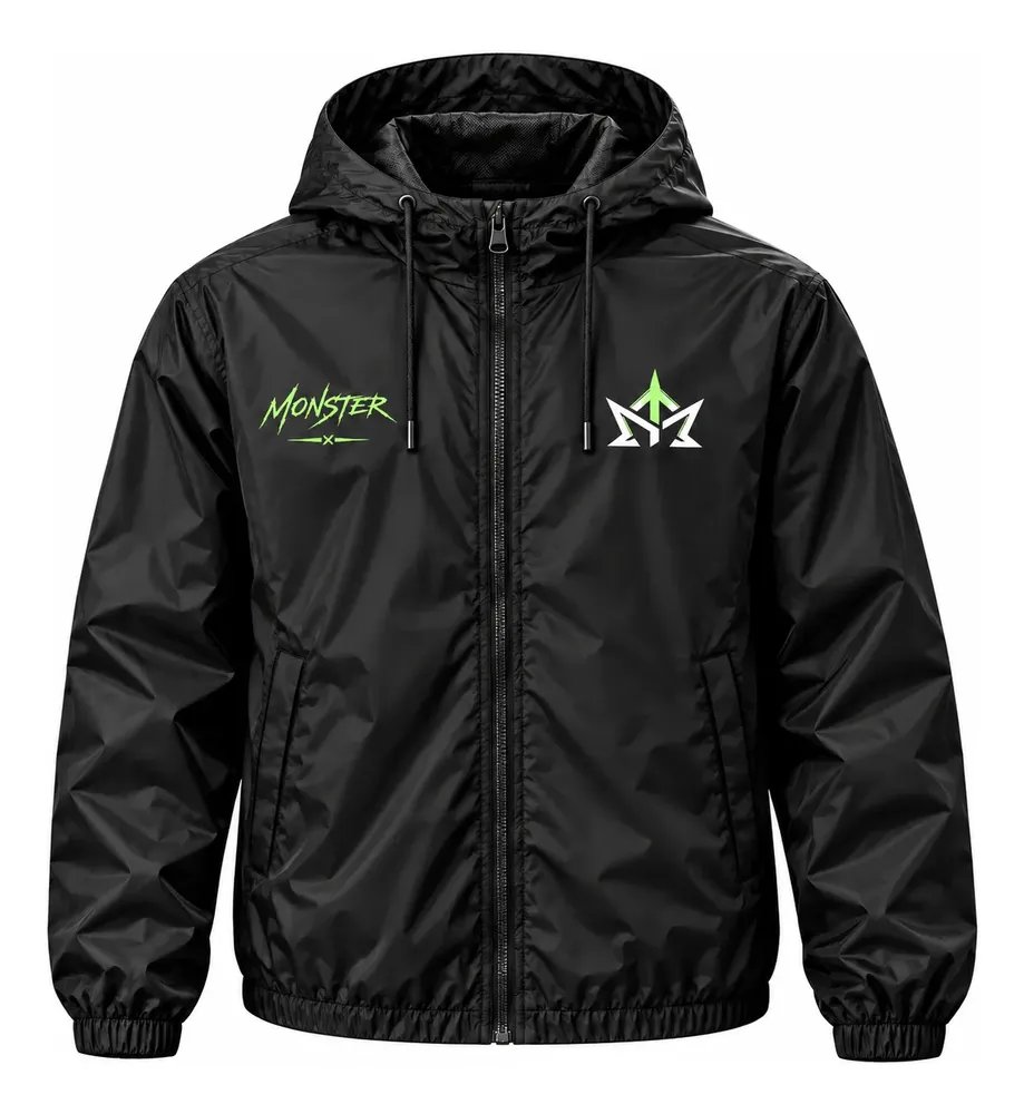 Jaqueta Corta Vento Monster Impermeável Unissex Sportivo Top Preto Gg