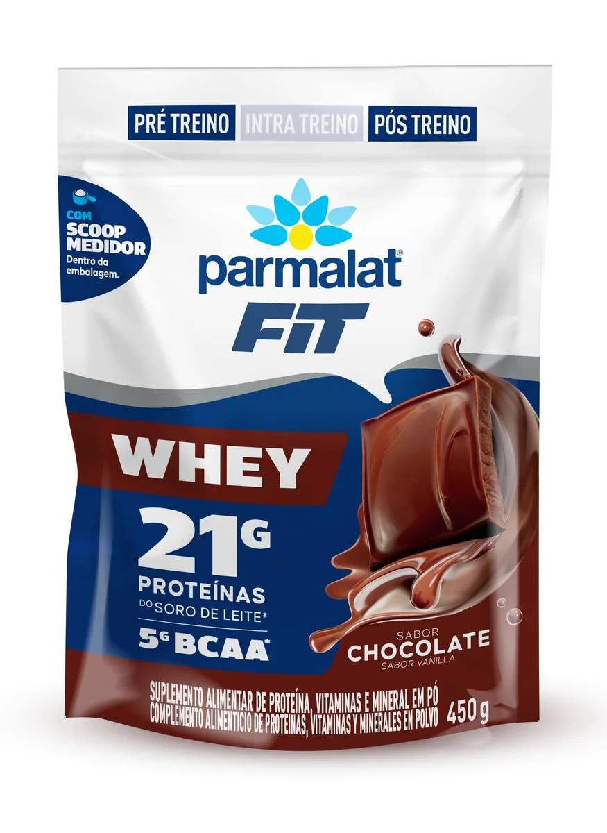 Whey Protein Concentrado Chocolate Parmalat Fit 450g