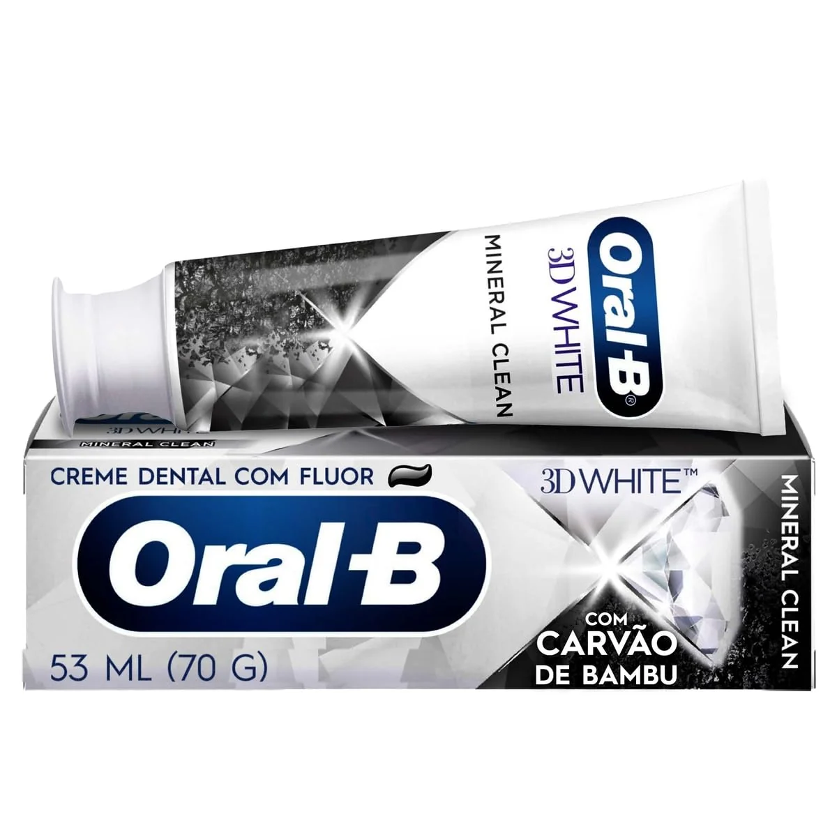 Oral-B Pasta de Dente 3D White Mineral Clean Carvão de Bambu 70 g