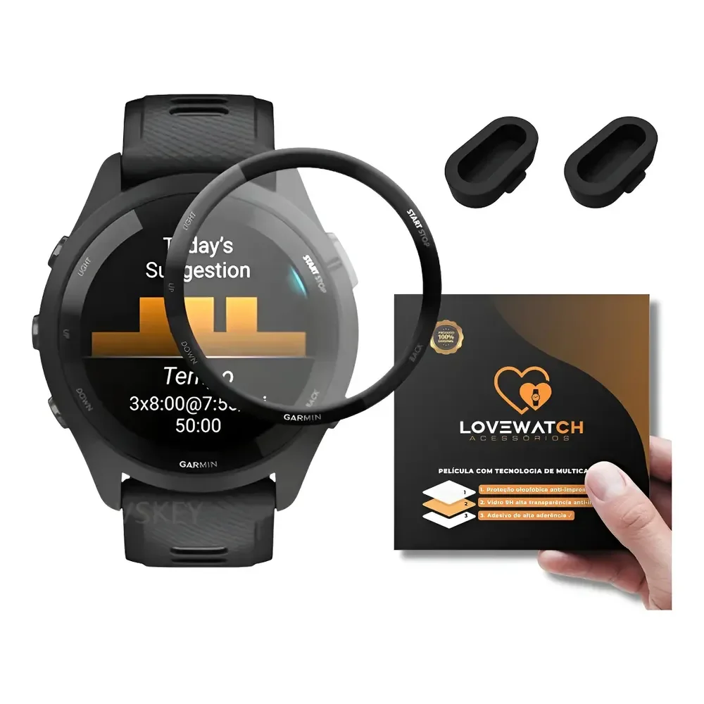 Kit 2x Película Para Garmin 265 46mm E 2 Plugs  Garmin 265