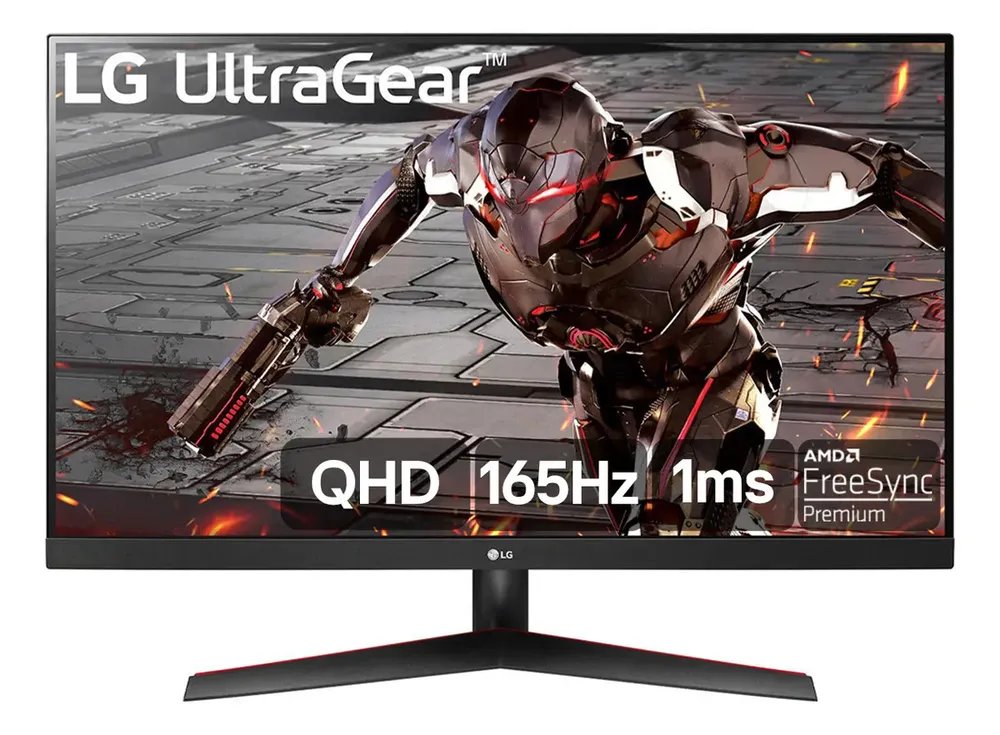 LG UltraGear Monitor Gamer 32"- VA 165Hz 1ms (MBR) QHD 2K (2560x1440) HDR10 AMD FreeSync, Preto - 32GN600