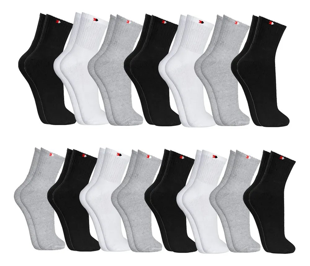 Kit 15 Pares Meias Sport Algodão Cano Médio Sandrini Confort Sortidos 39-43