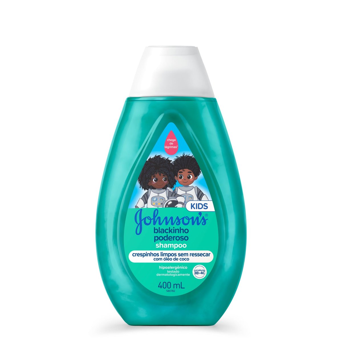Shampoo Infantil Para Cabelos Crespos Johnson's Blackinho Poderoso, 400ml