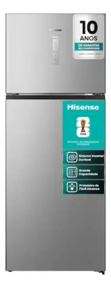 Geladeira Hisense Duplex Inox 467l Inverter Frost Free Rt3n461 110v Cinza 127v