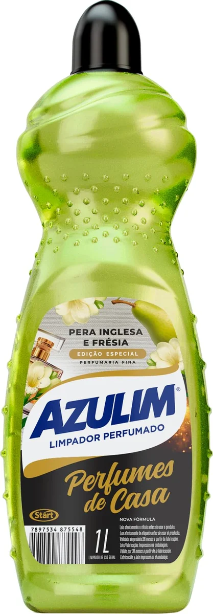 Limpador Perfumado Azulim Essência Pera Inglesa e Frésia, 1L | Limpa Superfícies Laváveis, Pisos, Azulejos, Fórmicas, Pias e Bancadas, Perfume Agradável e Duradouro, Prático Para o Dia a Dia