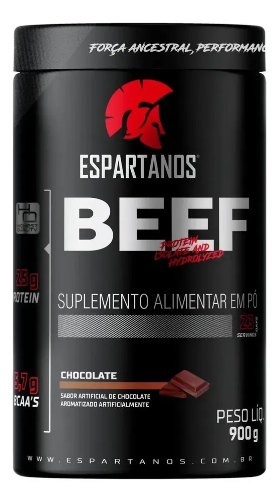 Beef Protein Isolate Hidrolized 900g Espartanos - Carnivor Sabor Chocolate