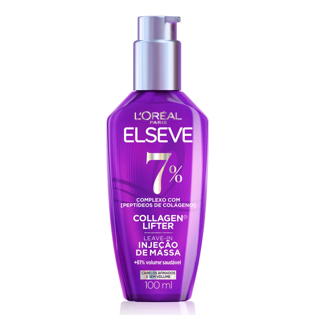 Leave-in Sérum Capilar Para Cabelos Finos Injeção de Massa, Aumenta o Volume em 61%, Elseve Collagen Lifter 100ml