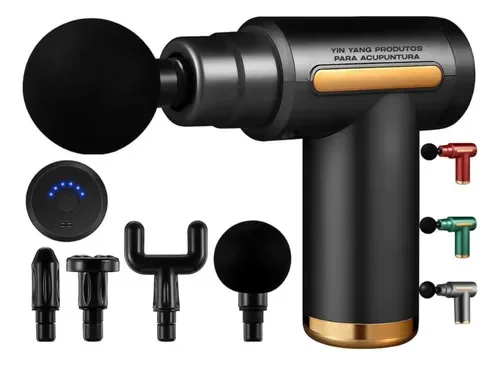 Pistola Massageadora Muscular Profissional Portátil Recarregável Sem Fio 6 Velocidades Massageador Elétrico Corporal Para Alívio de Dores Relaxamento Recuperação Muscular Fisioterapia
