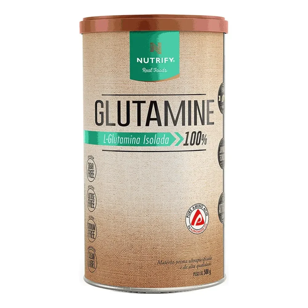 Glutamine L-glutamina Isolada 100% Sem Sabor 500g Nutrify Neutro