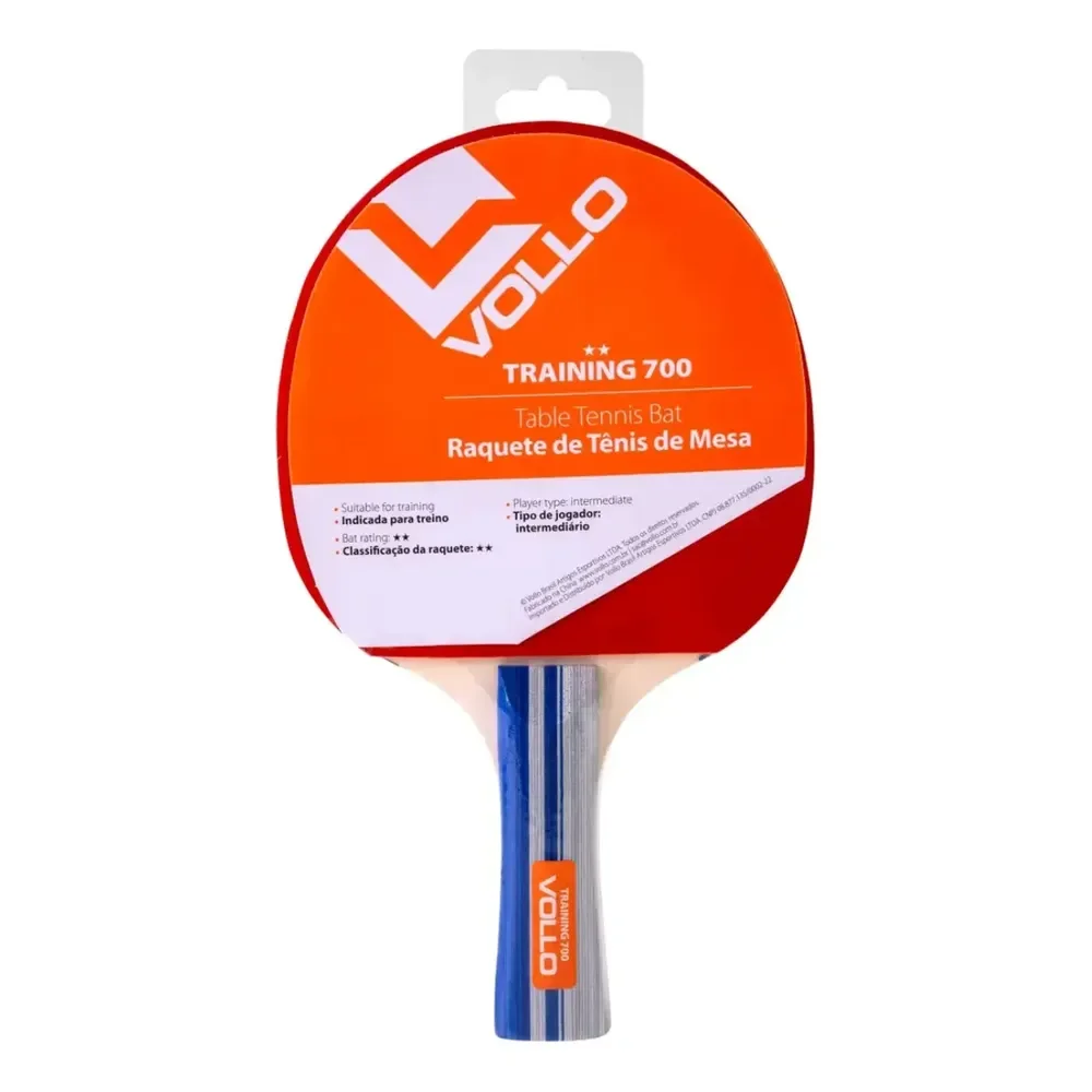 Raquete De Tênis De Mesa Ping-pong Training 700 Treino Vollo Preto/vermelho Clássico