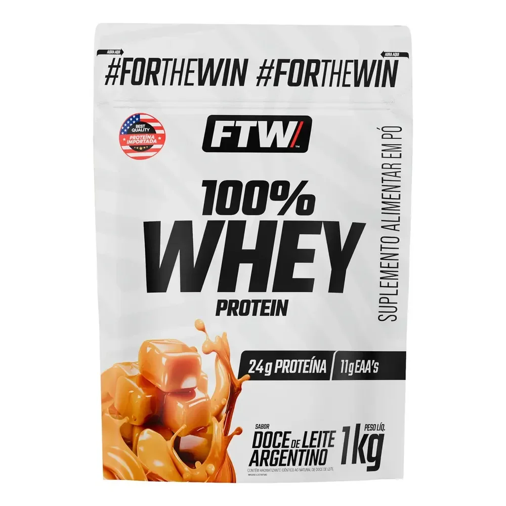 Whey Protein 100% Concentrado Refil 1kg Sabor Doce De Leite Argentino - Ftw