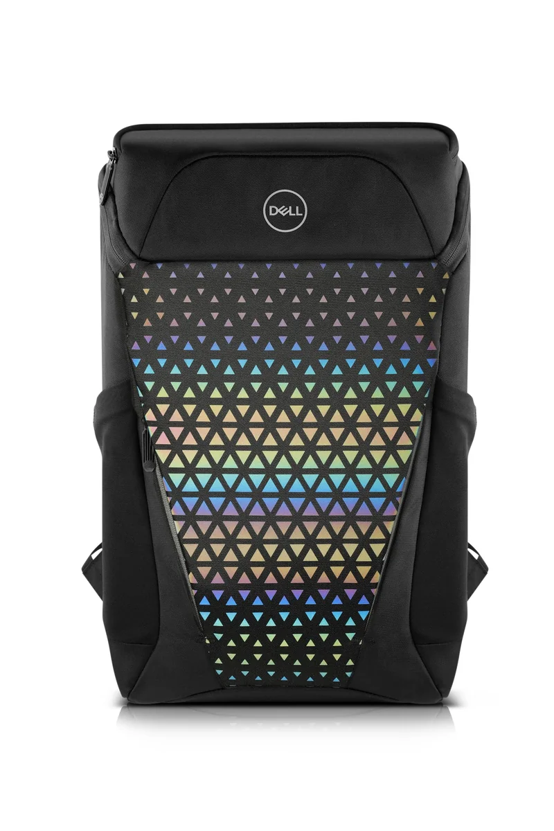 Mochila Dell Gaming 140T, Compatível com notebooks de até 17", Resistente à água, Painel frontal reflexivo, Vários compartimentos, Parte traseira em malha respirável, Preto