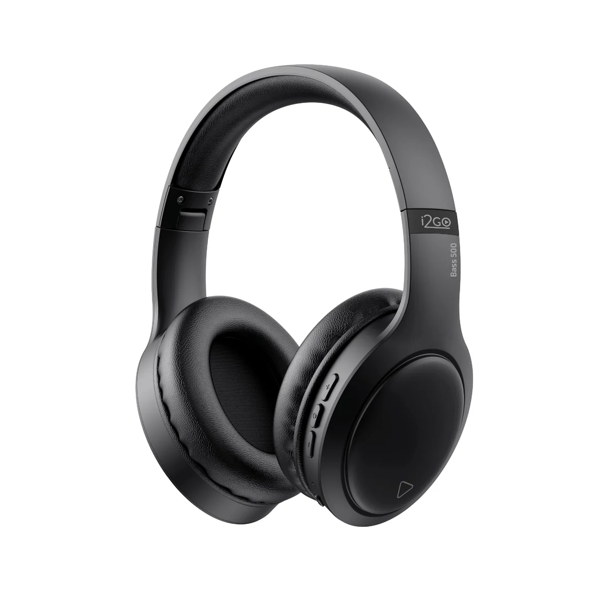 I2GO, Headphone Bass 500, Bluetooth, Microfone Integrado, Controle Multimídia, Até 30h de bateria, Entrada cabo auxiliar P2 (incluso), Dobrável, Preto, i2GO PRO