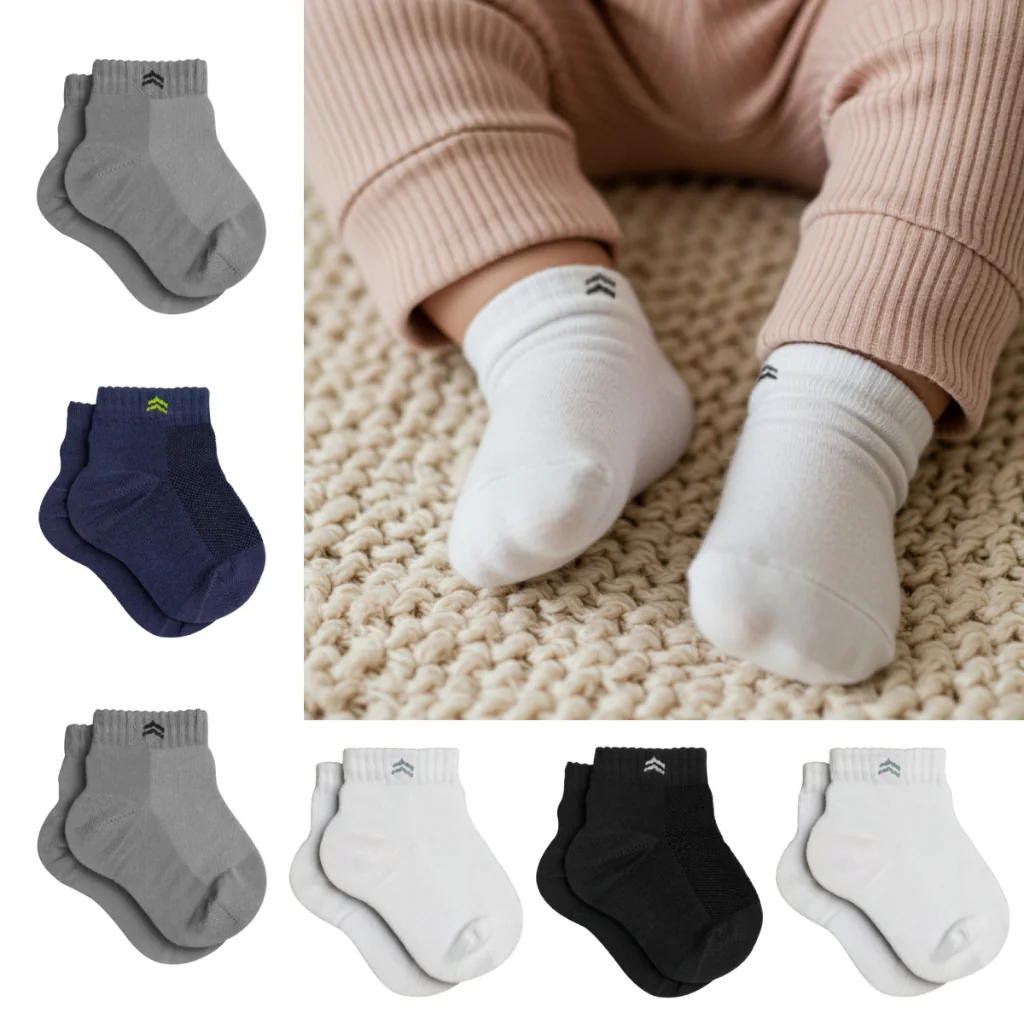 Kit 6 Pares Meias Infantil Baby Up 02025 Algodão Cano Médio
