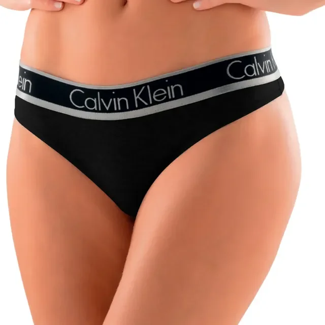 Calcinha Fio Dental Calvin Klein Algodão Elástico Acetinado