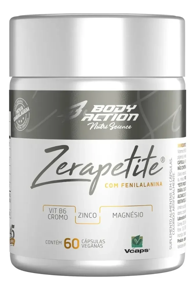 Zerapetite Pote 60 Cápsulas Bodyaction Sem Sabor