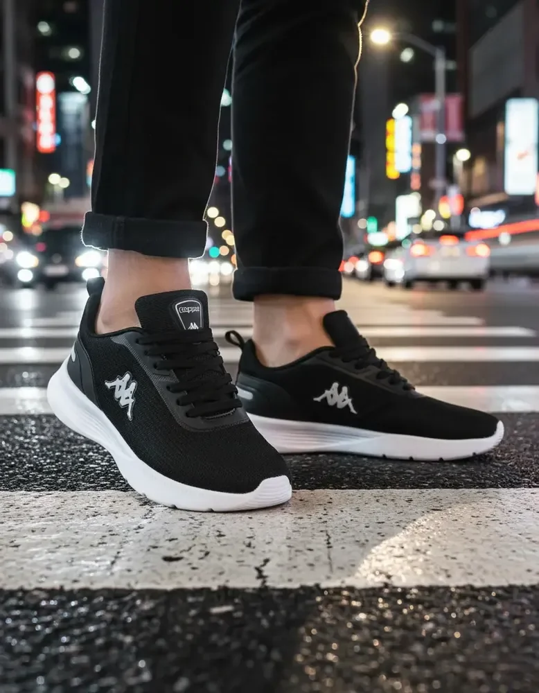 Tenis Kappa Treviso Original Unissex Confortável Academia Preto-prata 39 Br