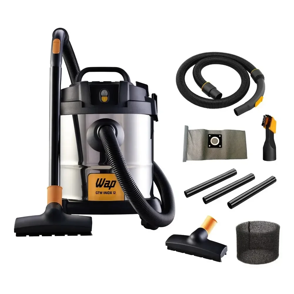 Aspirador De Pó E Água 1400w 12 Litros Gtw Inox 12 Wap Prateado 110v